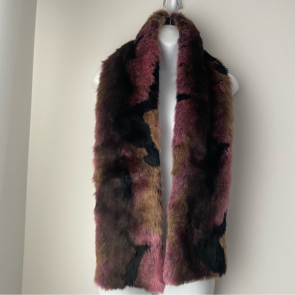 Andrienne Landau Dark Multi-Color Faux Fur Scarf - Picture 3 of 8